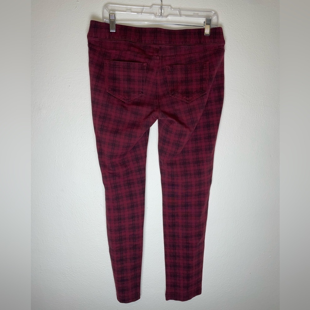 Liverpool Jeans Red Plaid Stretchy Pull On Skinny Legging Pants - Picture 2 of 7